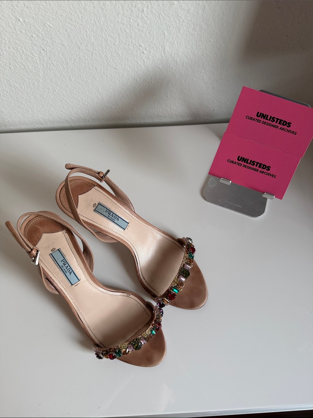 Vintage Prada Jeweled Satin Slingback Heels Size 36 - Picture 16 of 16
